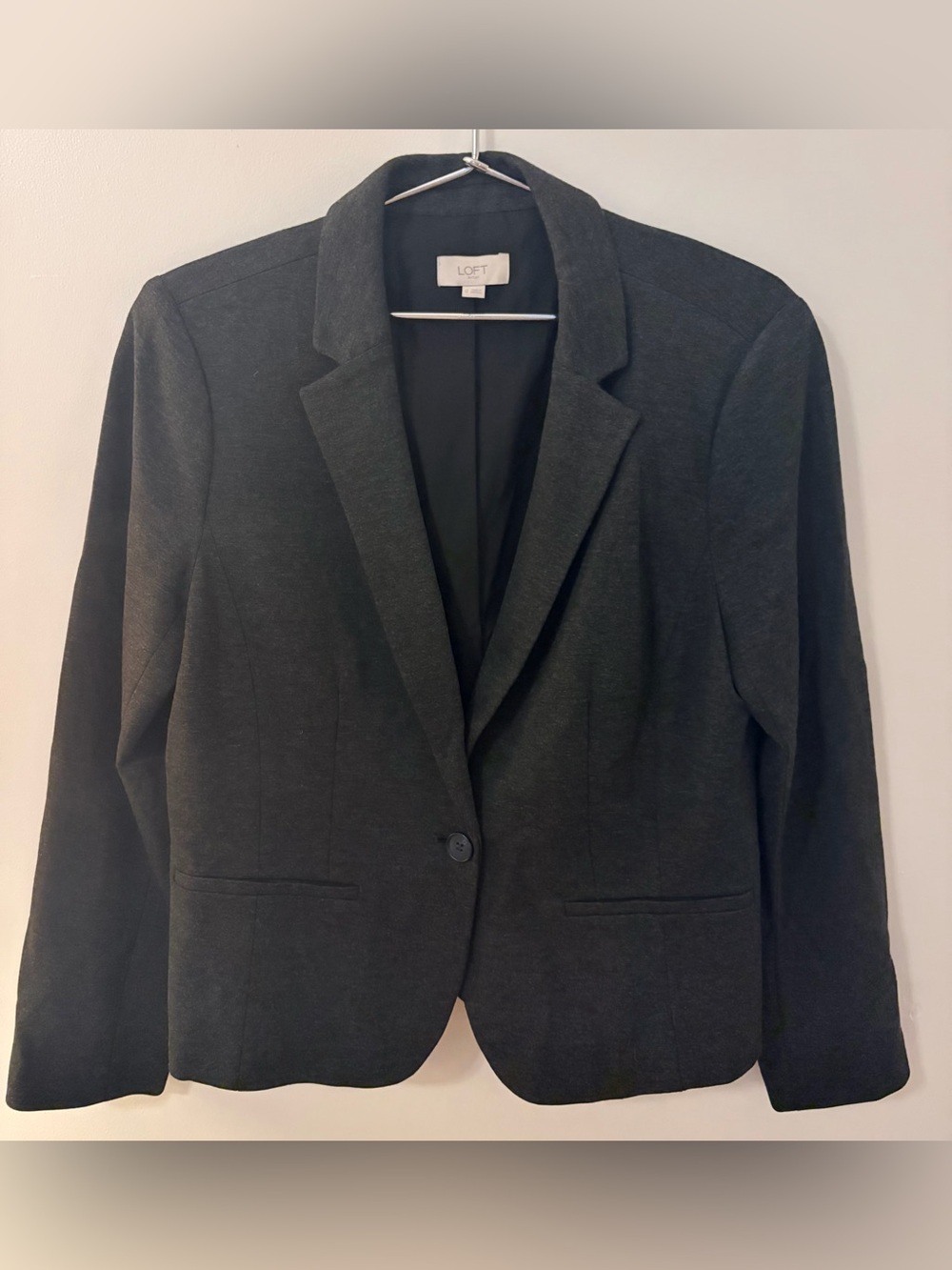 Loft Single-button Grey Blazer Women Size 12